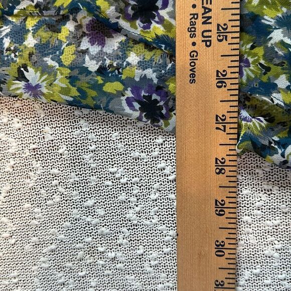 LANE BRYANT 22/24 Sheer Long Sleeve Green Blue Floret Floral Blouse NWT 22 24 - Picture 6 of 8